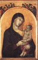 Virgen y el Niño con seis ángeles Escuela de Siena Duccio